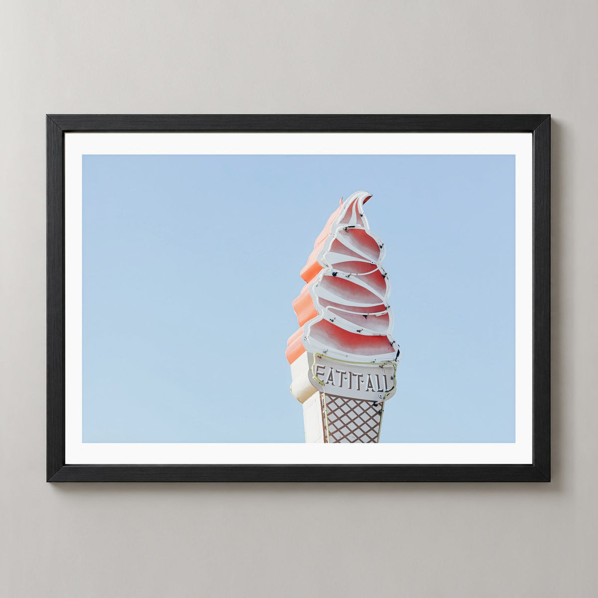 Eat it All Ice Cream | Fine Art Photography — realistic black frame studio view
