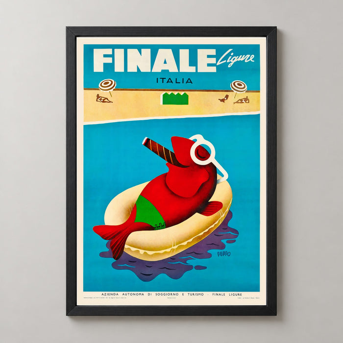 Finale Ligure Italy Vintage Travel Poster - Vibrant Coastal Art
