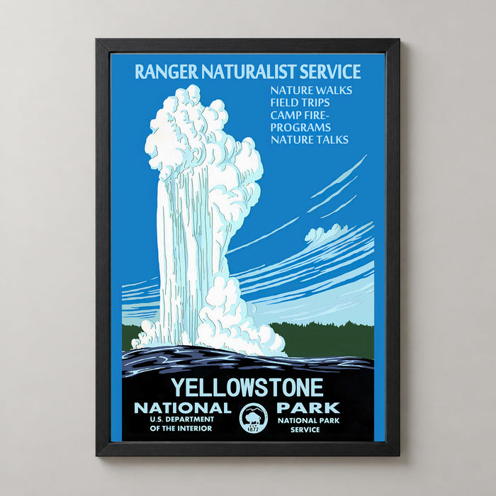 Yellowstone National Park Old Faithful Vintage Travel Poster 1938