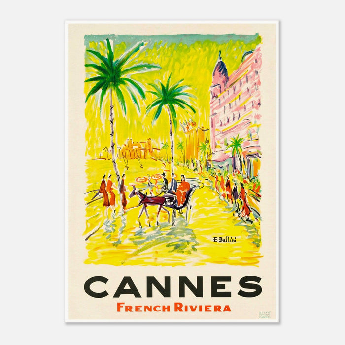 Cannes Vintage Travel Poster: Explore the Glamour of French Riviera