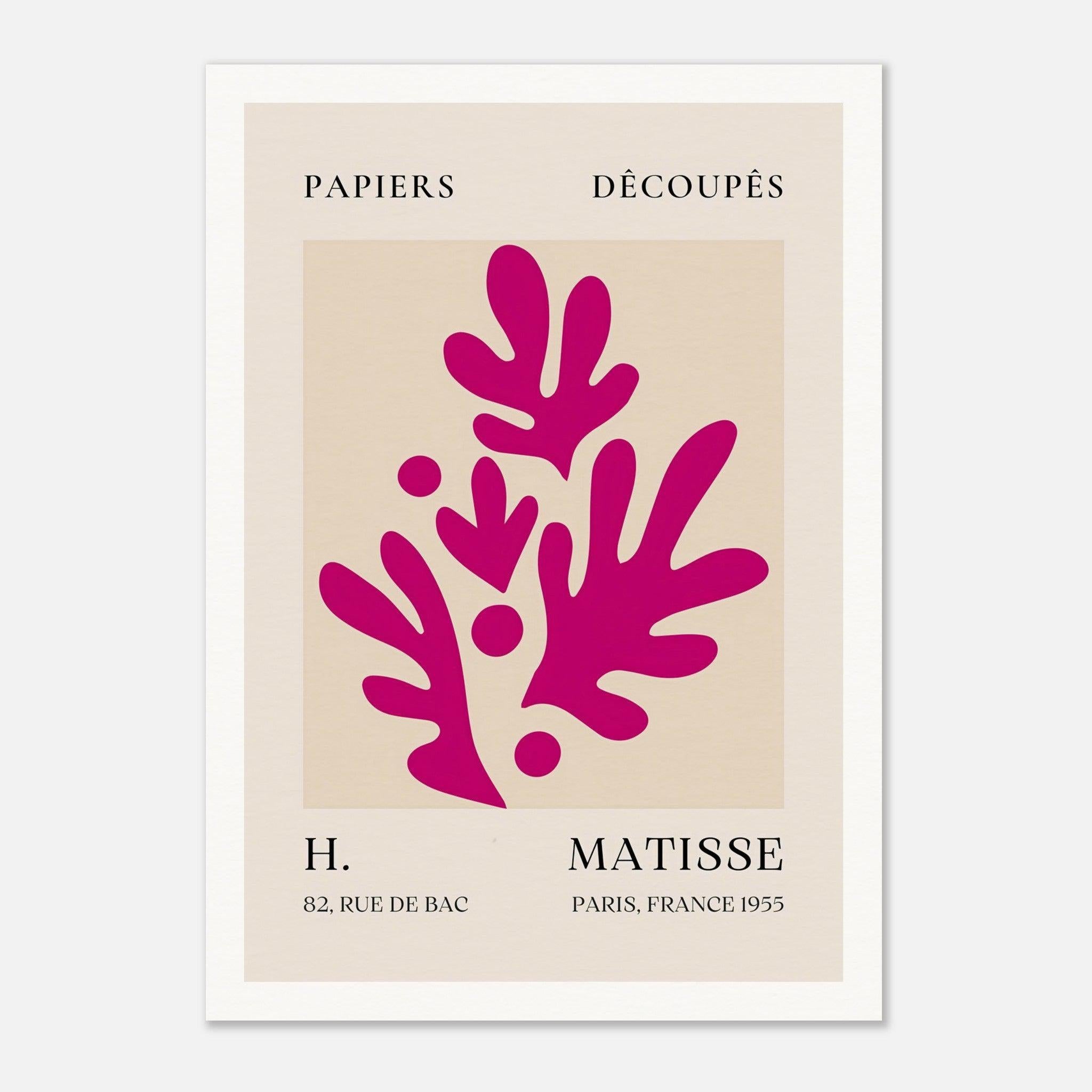 Papiers Découpés H. Matisse Print Pink Foliage II (1955)