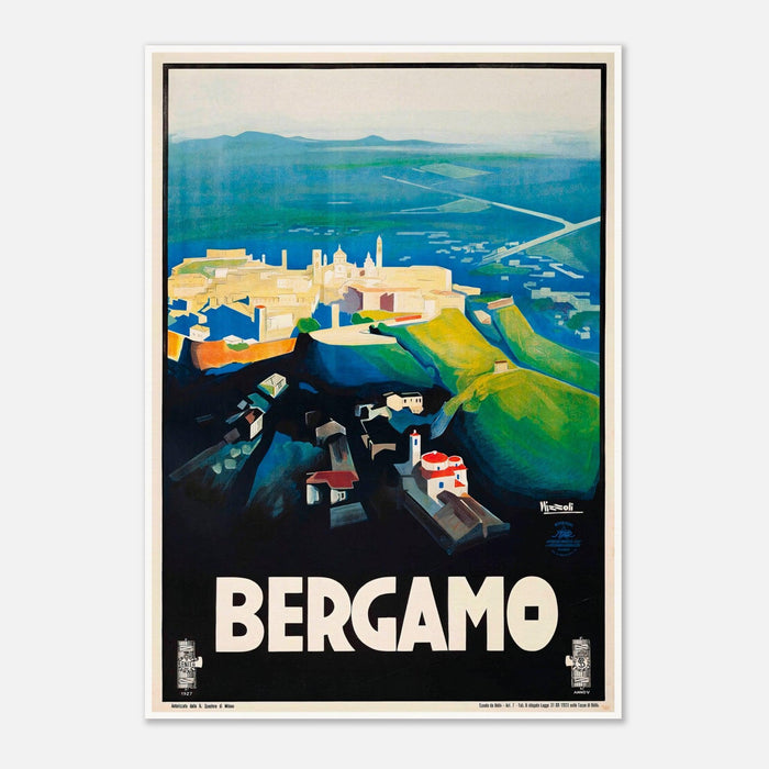 Vintage Italian Travel Poster - Bergamo Lombardy Italy