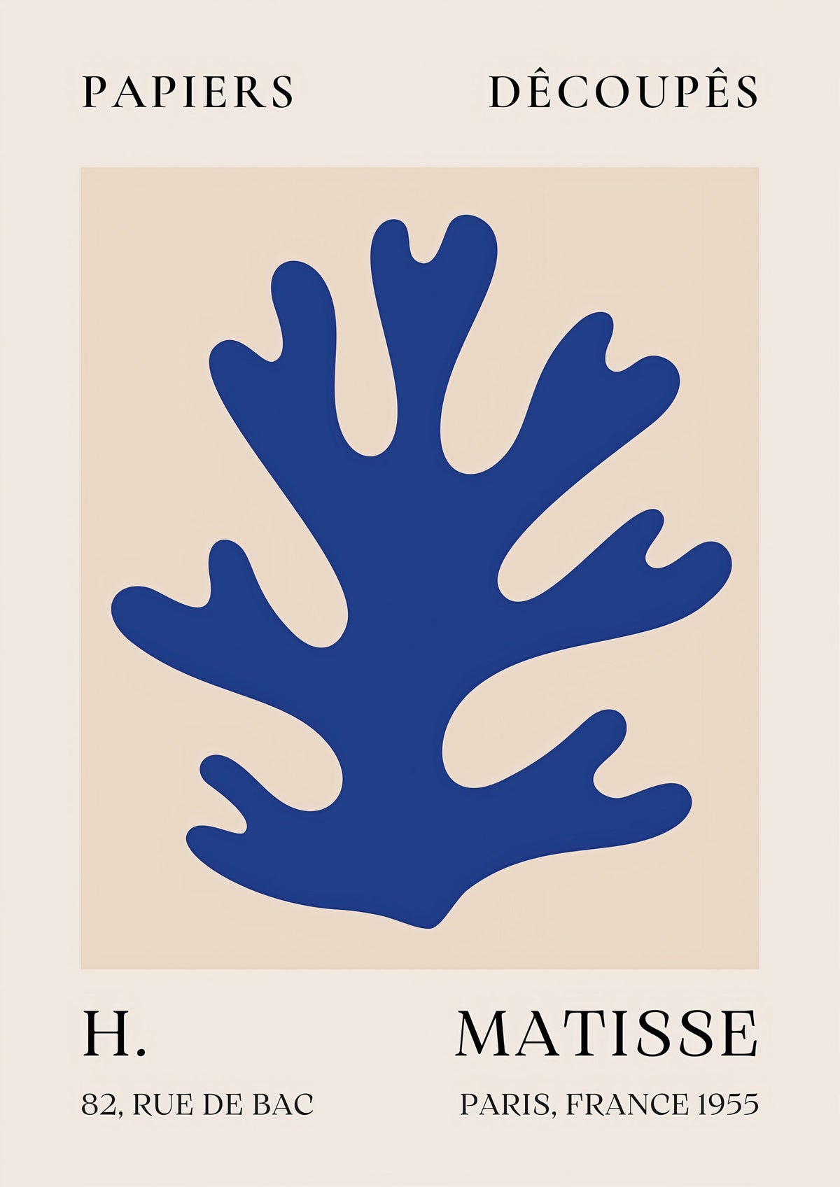 Papiers Découpés Blue H. Matisse Print (1955) — poster only, complete unframed artwork