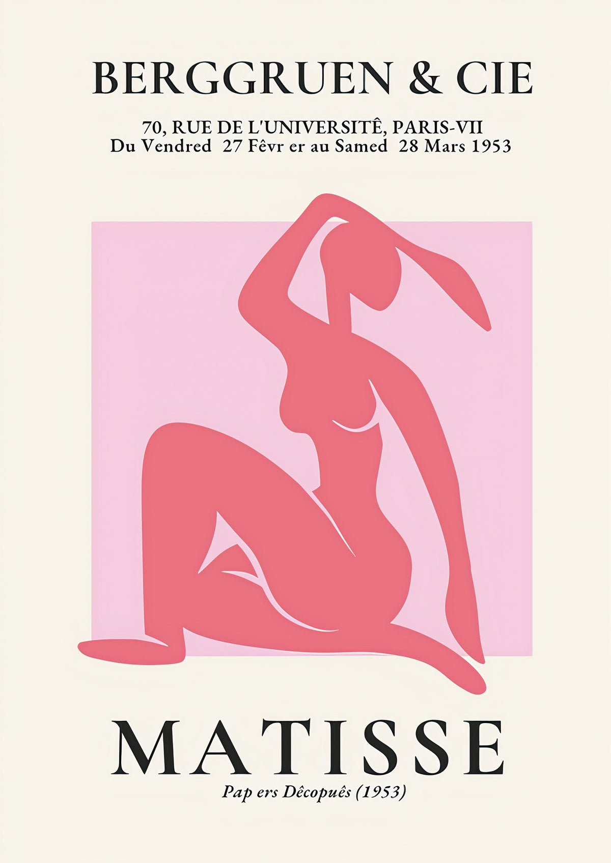 Henri Matisse Vintage Print exhibition at Galerie Berggruen & Cie — poster only, complete unframed artwork