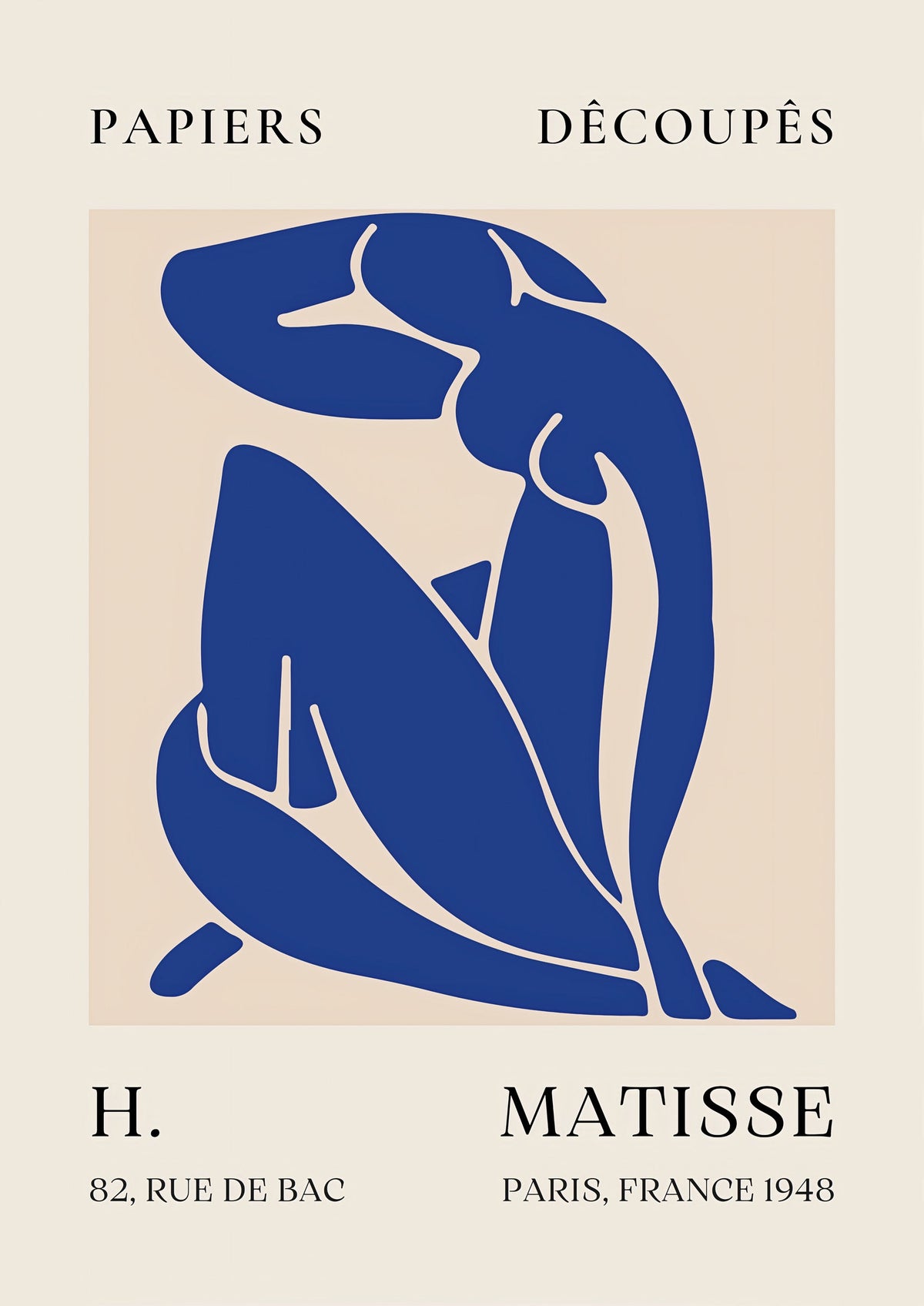 Papiers Découpés Blue H. Matisse Print (1948) — poster only, complete unframed artwork