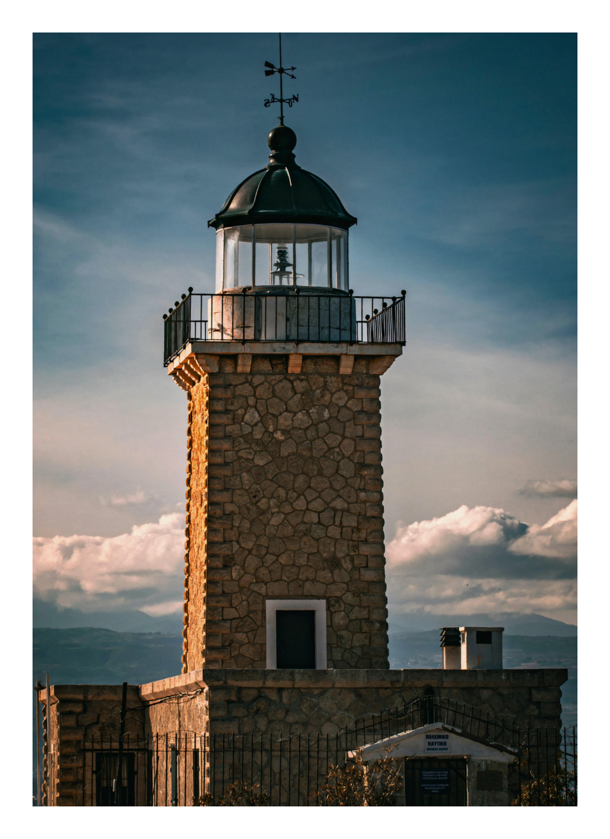 Majestic Lighthouse at Dusk - Captivating Coastal Art Print — poster only, complete unframed artwork with white border