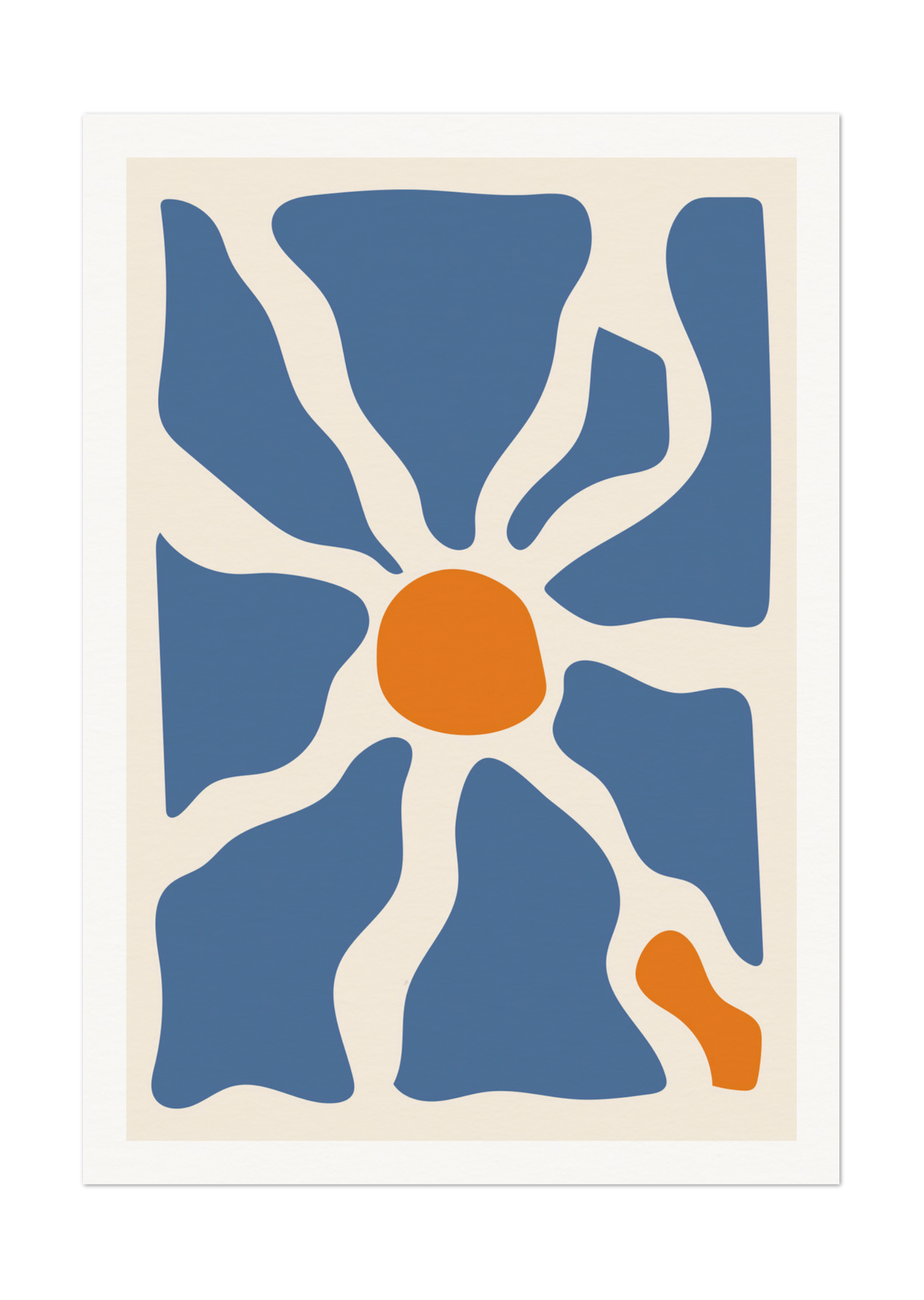 Bold Abstract Sun and Waves Art Print - Modern Minimalist Design