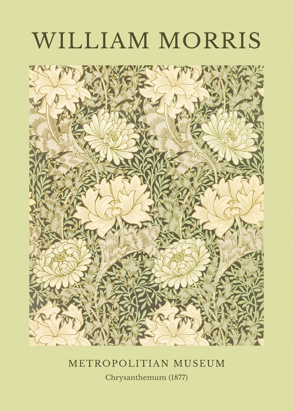 William Morris - Metropolitan Museum, Chrysanthemum Print (1877) — poster only, complete unframed artwork