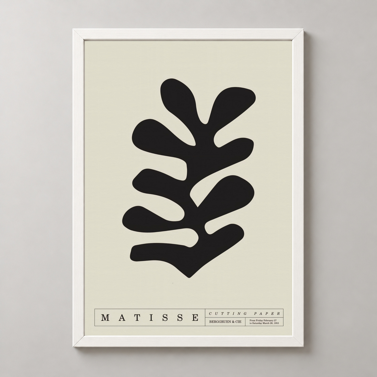 Henri Matisse - Bold Black Cutout Art Print — realistic white frame studio view