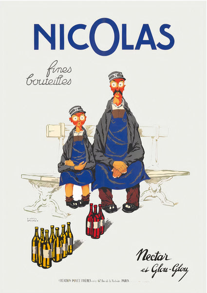 ビンテージ フレンチポスター1939 Calais Son Port Nicolas Fine Bottles French Vintage Poster by Jules Isnard Dransy (193
