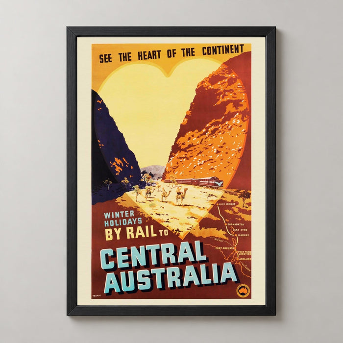 Winter Holidays By Rail | Central Australia Vintage Poster