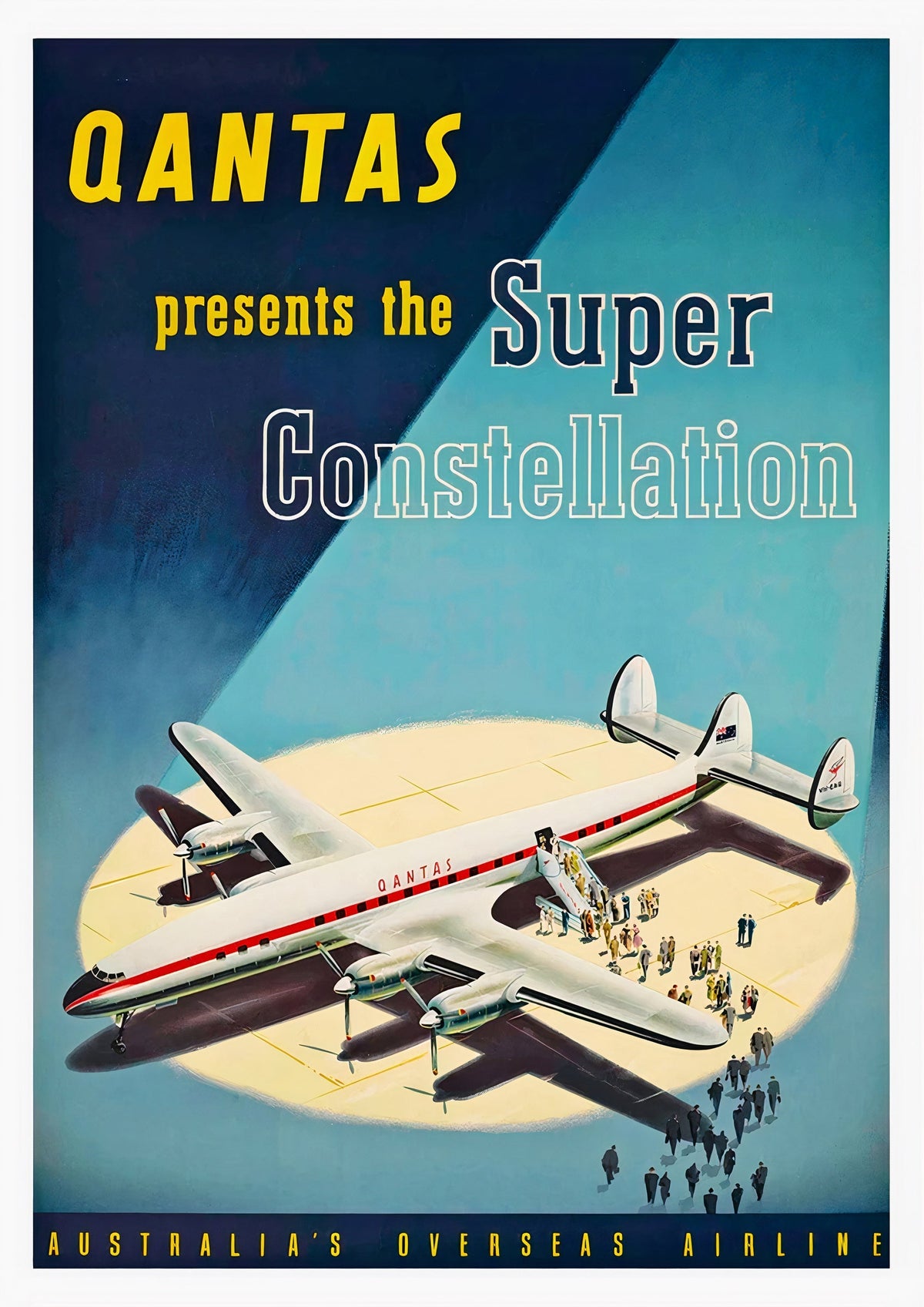 Australian Vintage Airline Poster - Iconic Art Print — poster only, complete unframed artwork