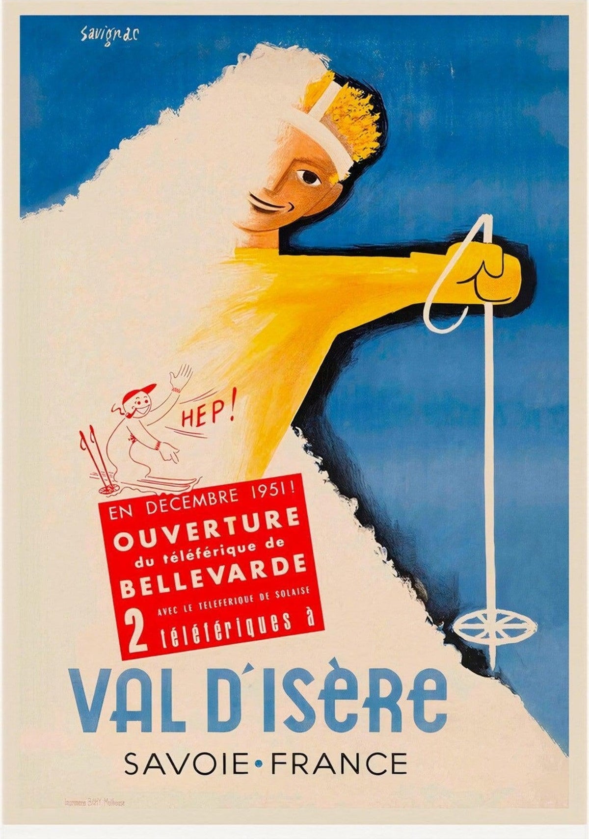 Vald'Isere Auvergne Rhone Alpes Region France Vintage Ski Poster — poster only, complete unframed artwork