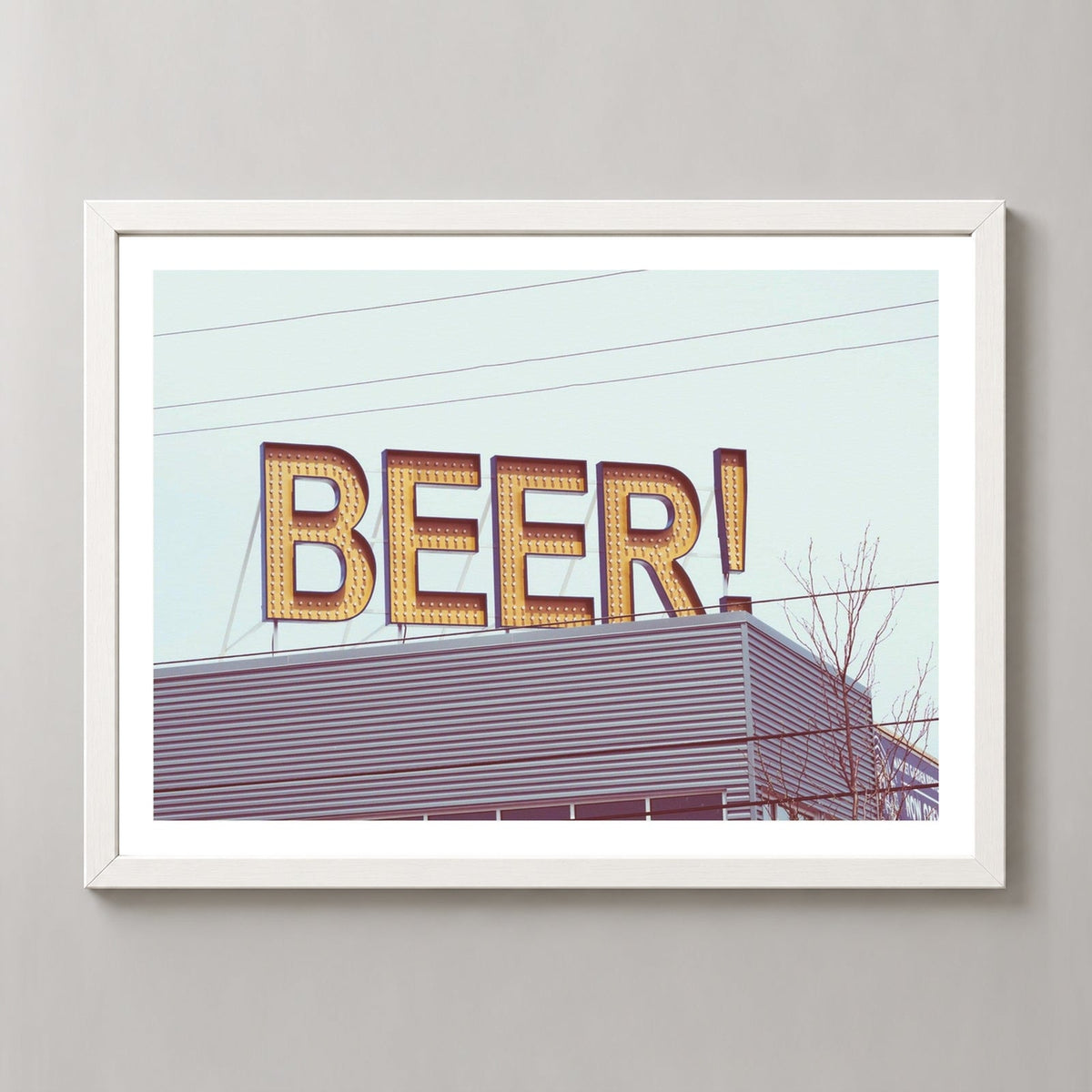 It's a Sign - Beer — realistic white frame studio view with white border