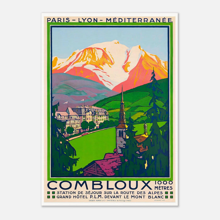 Combloux France Vintage Ski Poster - Vintage Travel Posters