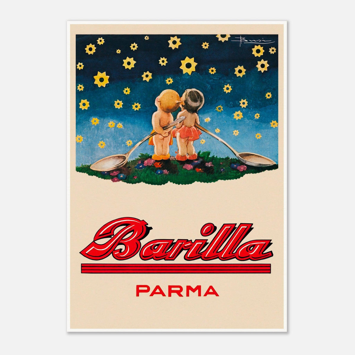 Barilla Parma Star Gazing Vintage Advertising Poster