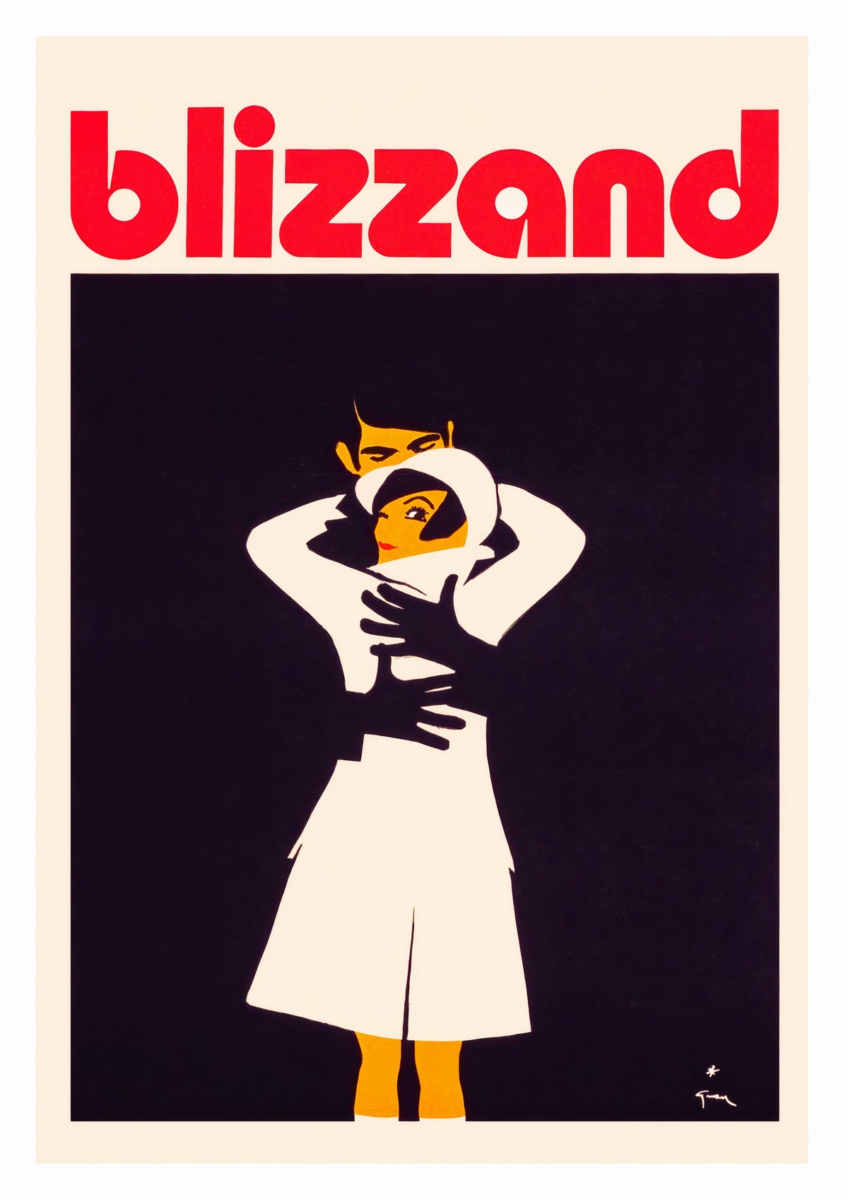 Blizzand Embrace Vintage Advertising Poster - Vibrant Retro Art Print — poster only, complete unframed artwork