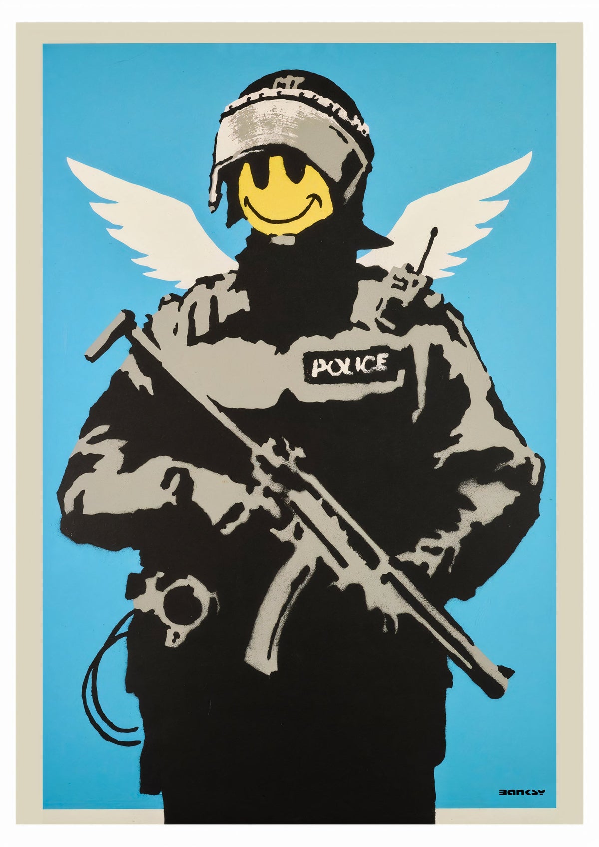 Banksy Flying Copper, 2003 — poster only, complete unframed artwork