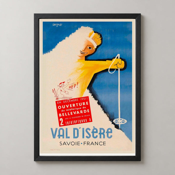 Vald'Isere Auvergne Rhone Alpes Region France Vintage Ski Poster