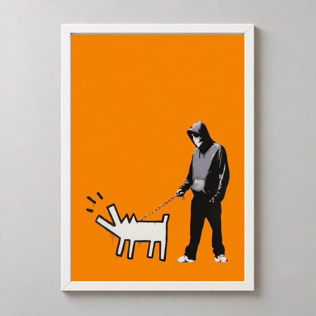 Banksy Choose Your Weapon (Dark Orange), 2010 — realistic white frame studio view