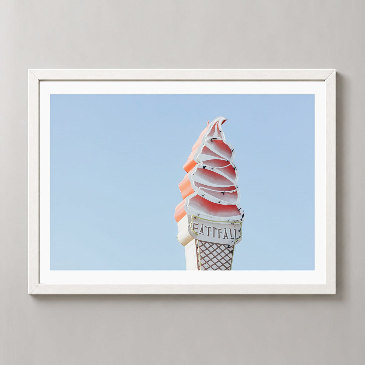 Eat it All Ice Cream | Fine Art Photography — realistic white frame studio view