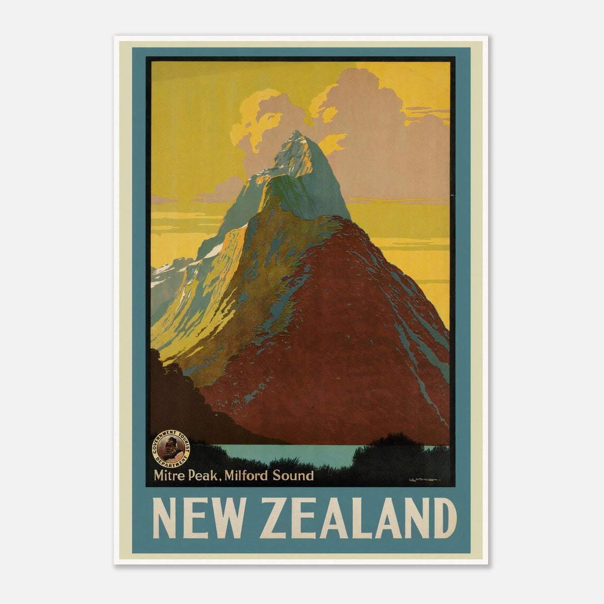 Milford Sound Vintage Travel Poster