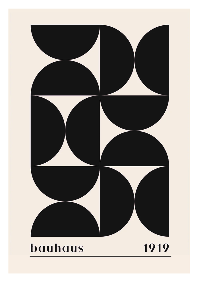 Bauhaus 1919 - Minimalist Geometric Art Print (Black)
