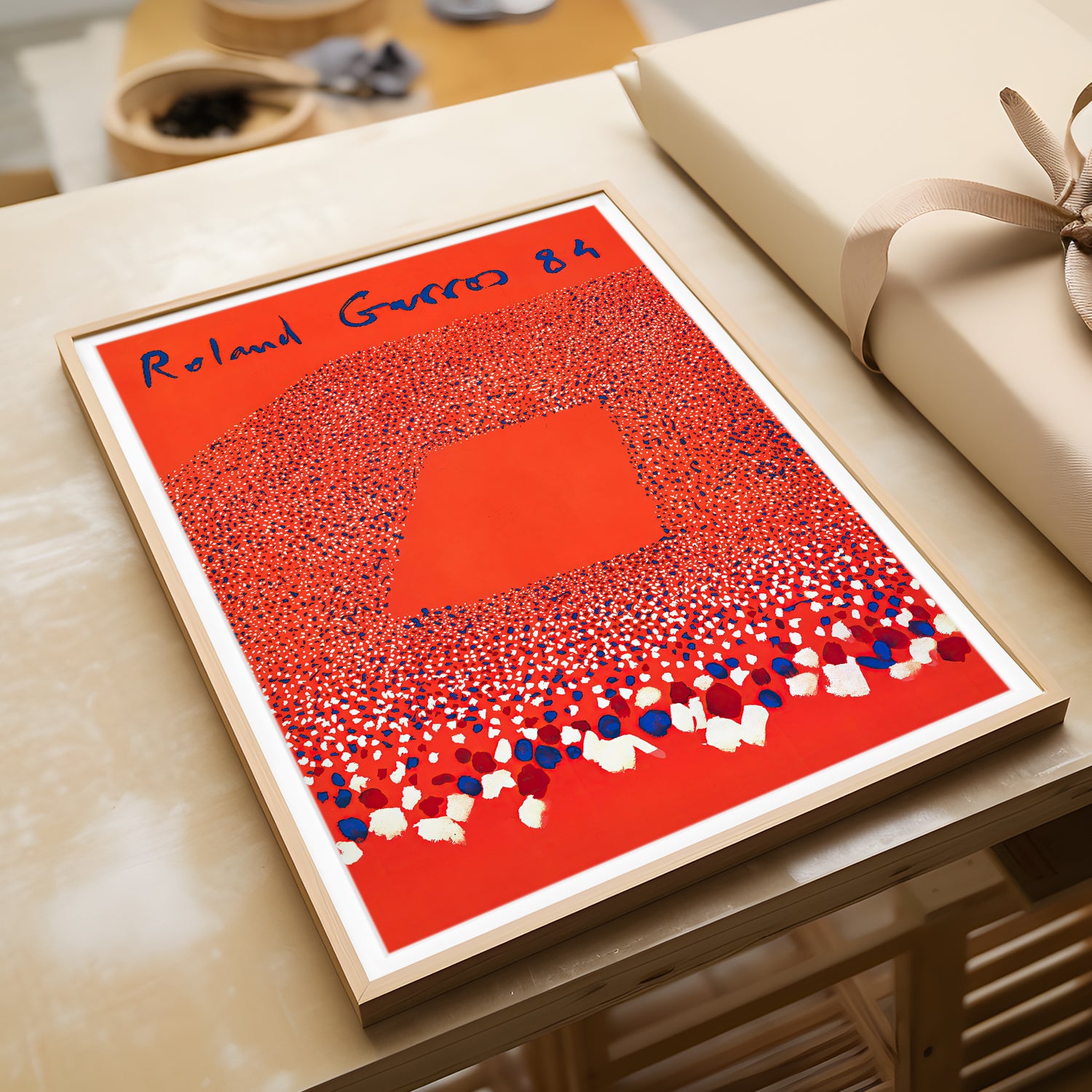 Roland Garros 84 - Vibrant Abstract Tennis Poster