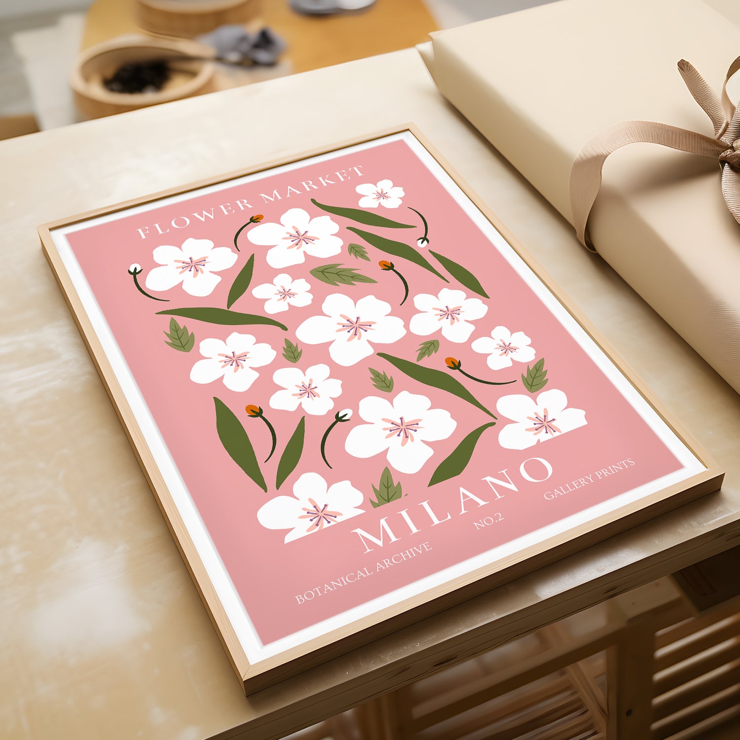 Milano Flower Market Botanical Print - Vintage Style Art