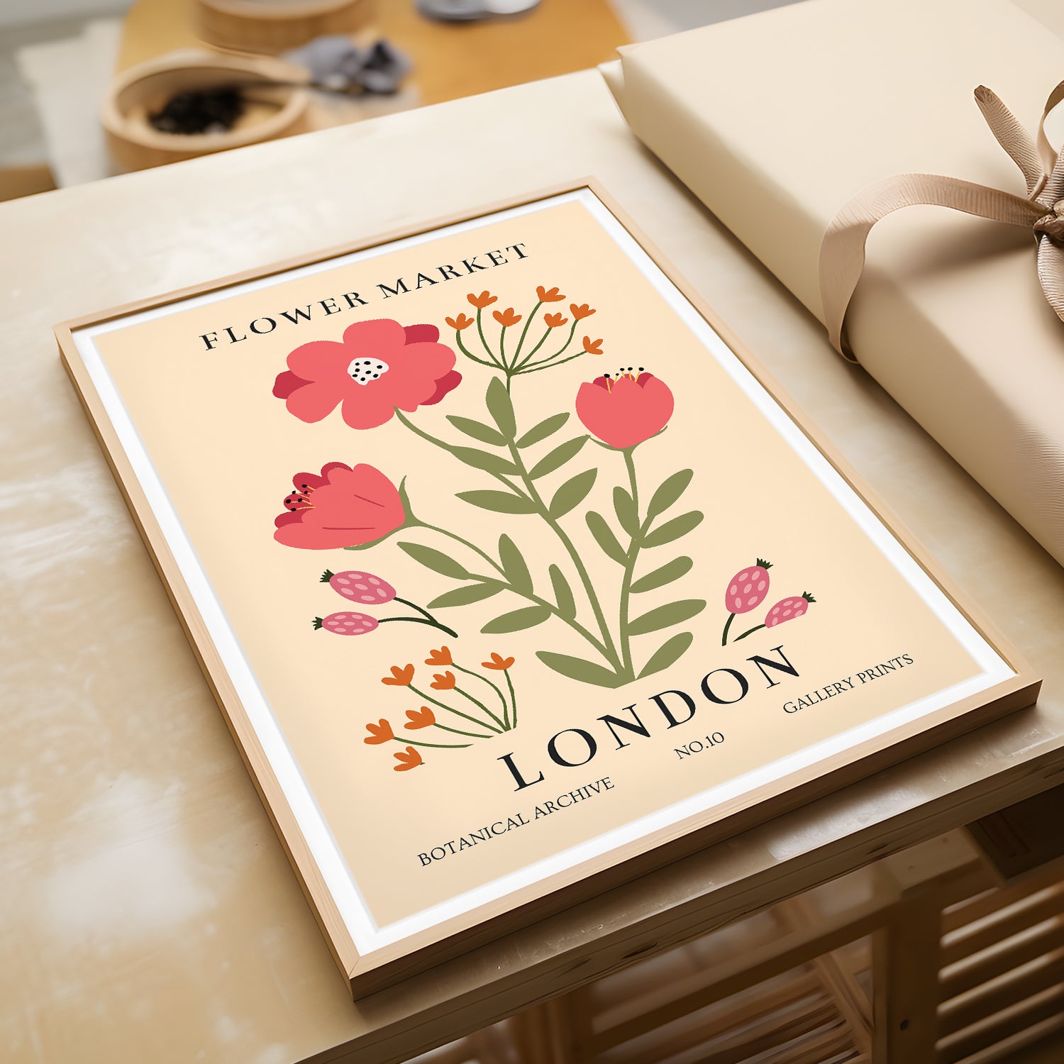 Vintage Flower Market Botanical Art Print - London Edition