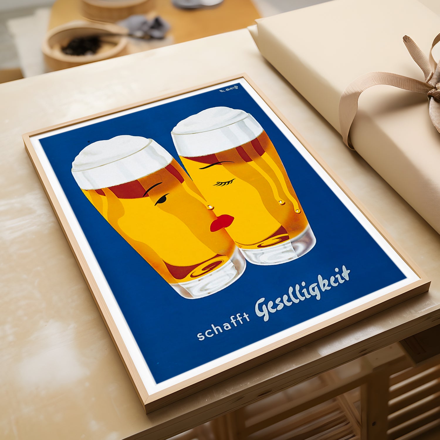 Schafft Geselligkeit Beer Poster - Classic Vintage Advertising Art Print