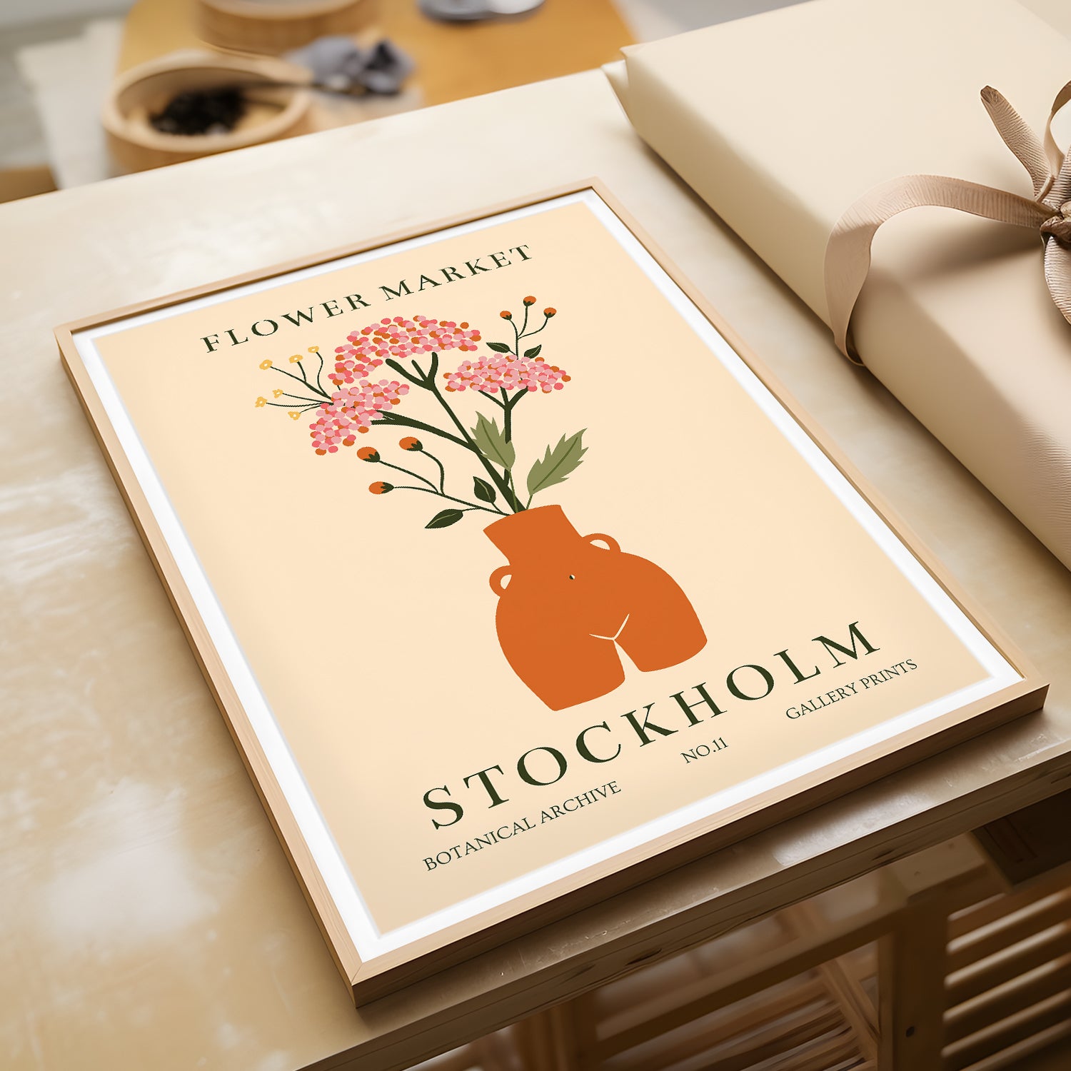 Stockholm Flower Market Botanical Art Print - Scandinavian Design