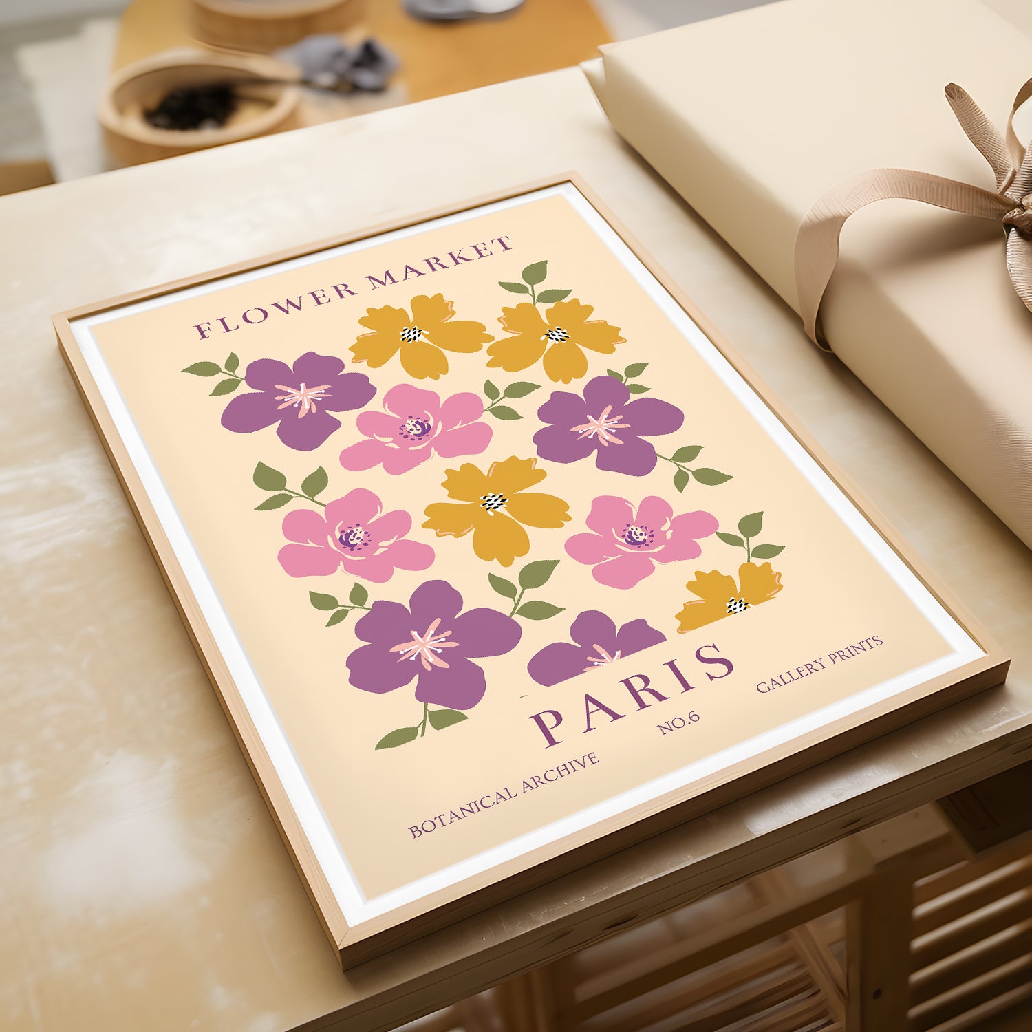 Flower Market Paris Botanical Archive No.6 - Vintage Floral Art Print