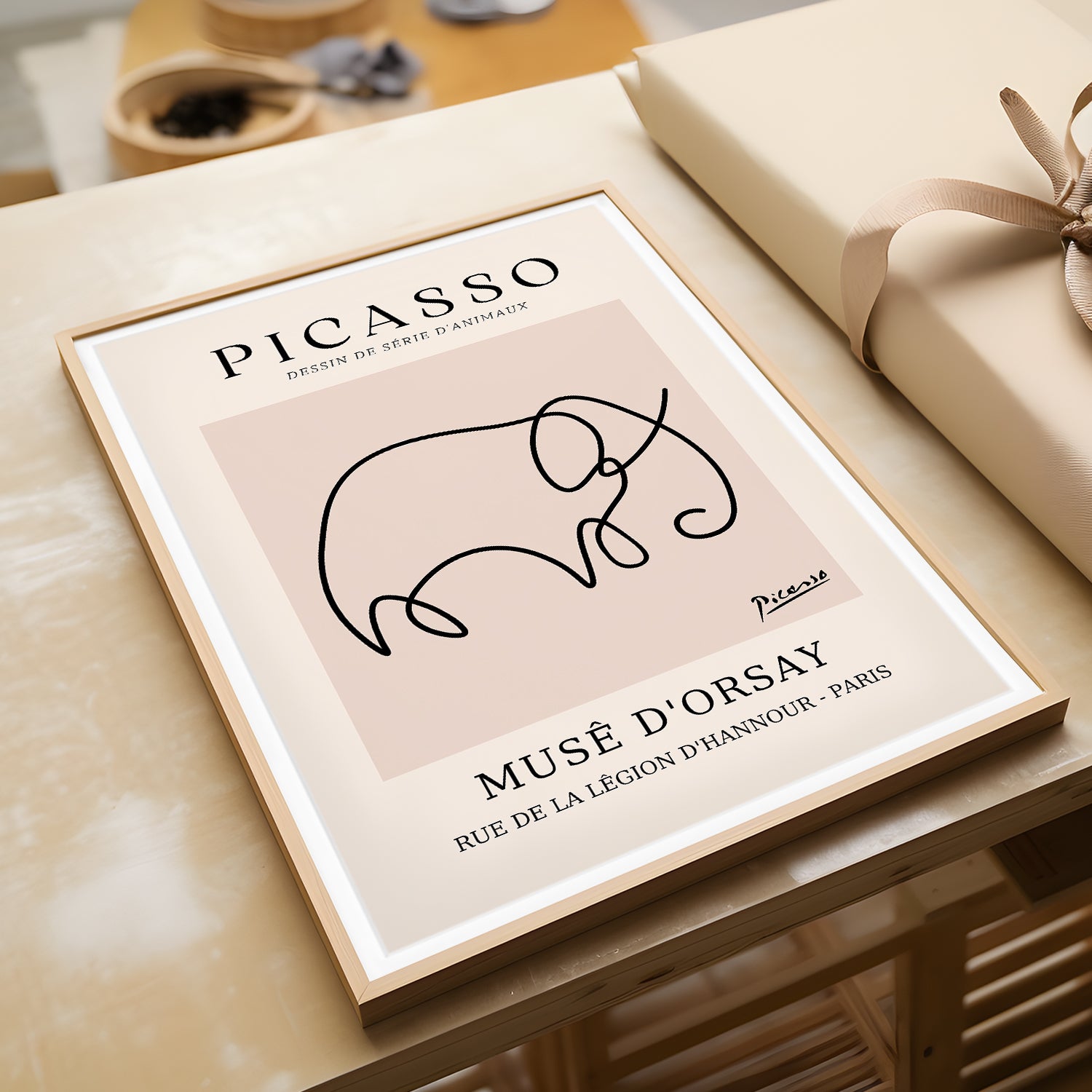 Picasso's Minimalist Elephant - Iconic Line Drawing Art Print