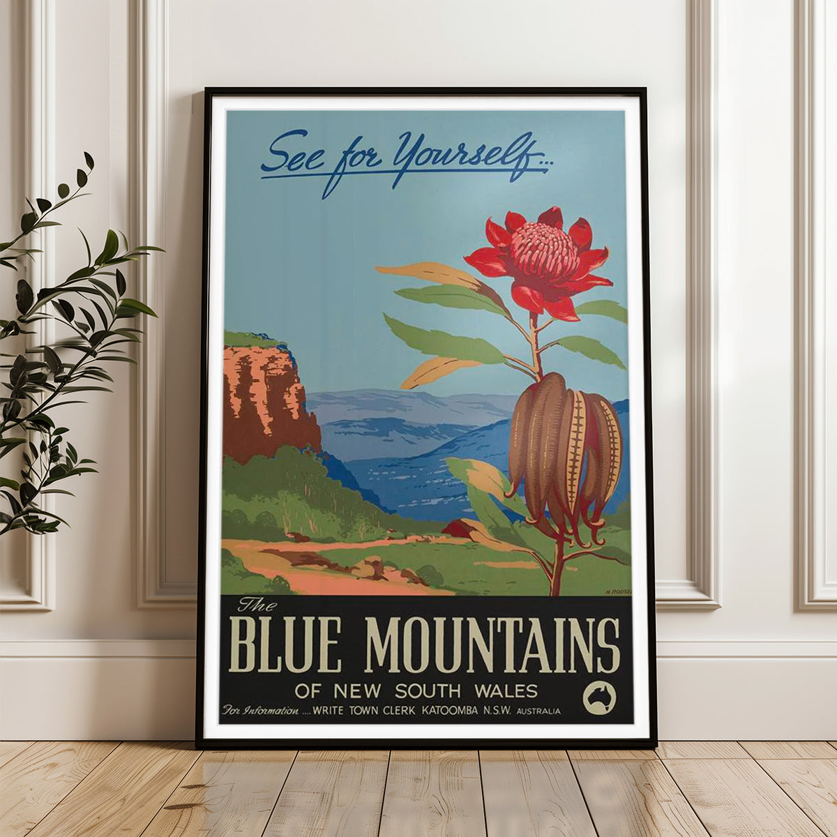 The Blue Mountains of New South Wales - Vintage Travel Poster
