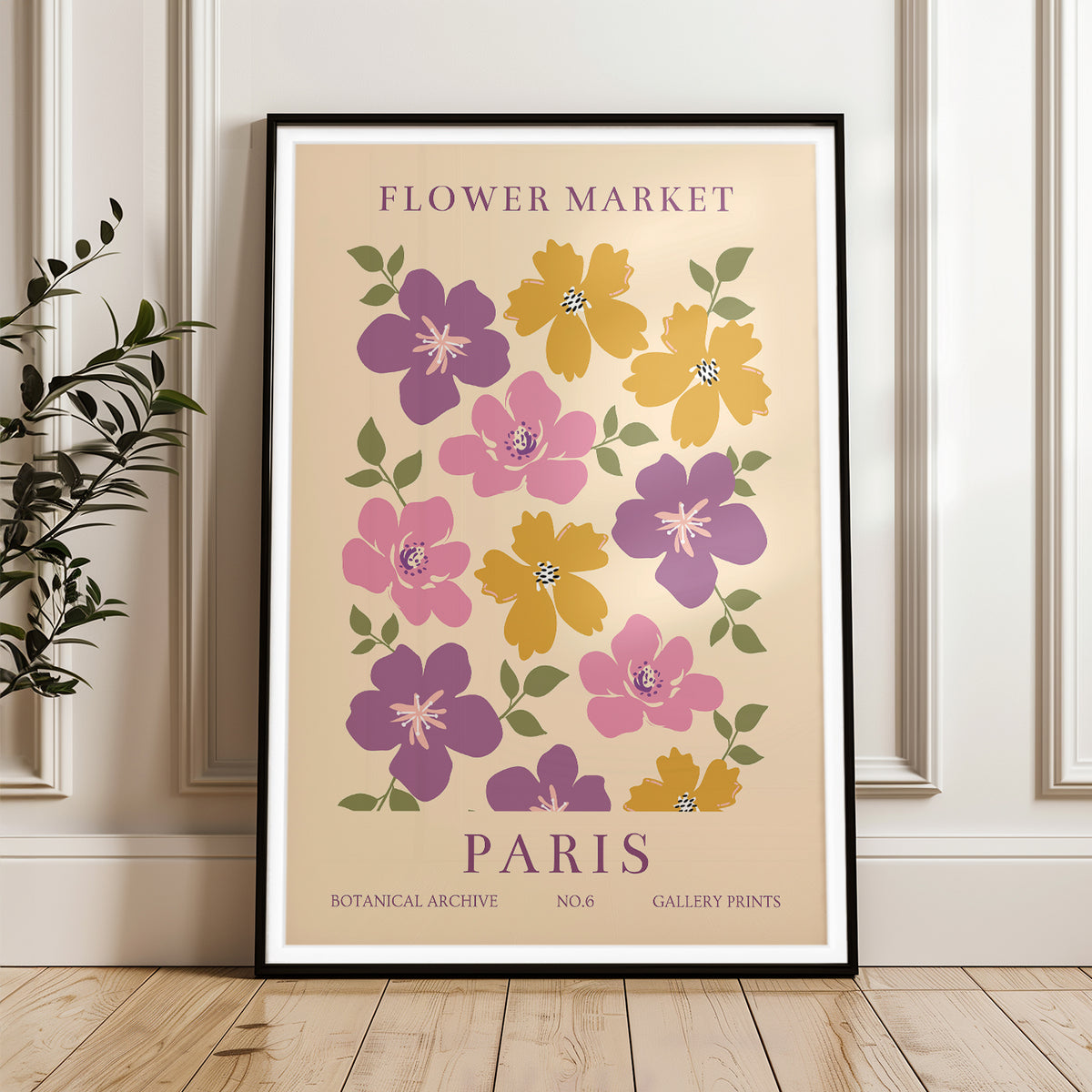 Flower Market Paris Botanical Archive No.6 - Vintage Floral Art Print