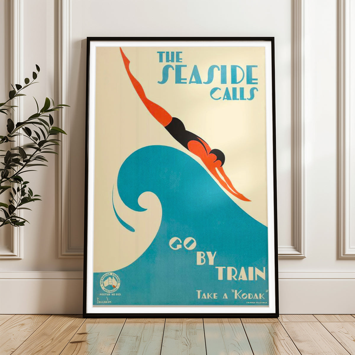 The Seaside Calls Vintage Travel Poster - 1930s Australian Art Print
