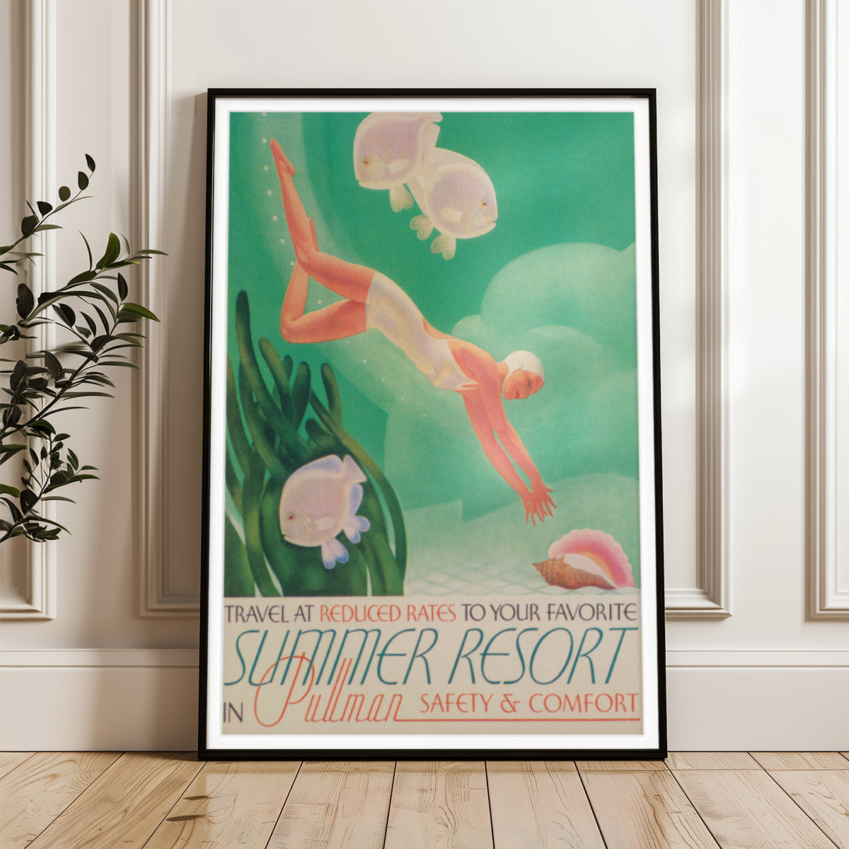 Vintage Summer Resort Travel Poster - Underwater Adventure Art Print