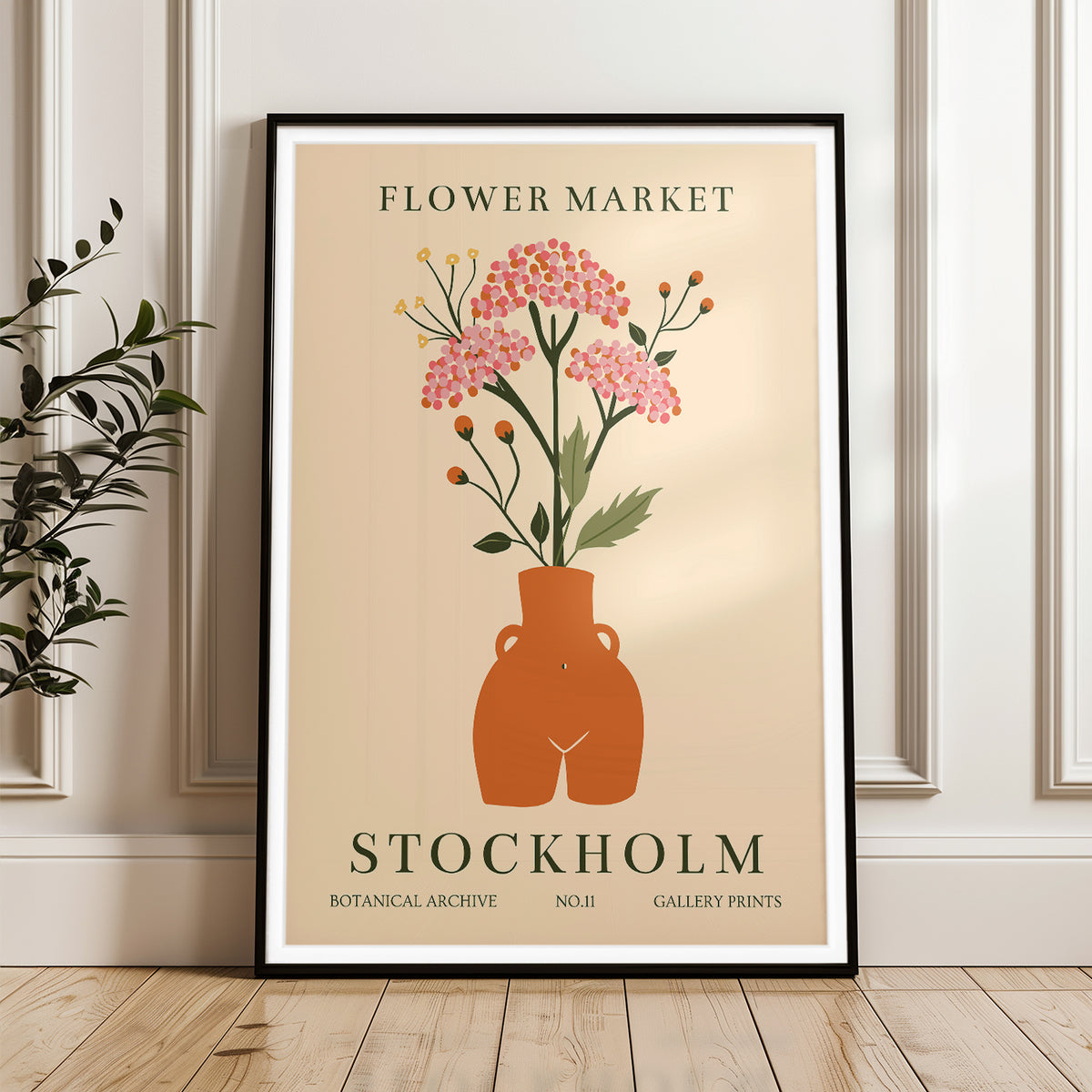 Stockholm Flower Market Botanical Art Print - Scandinavian Design