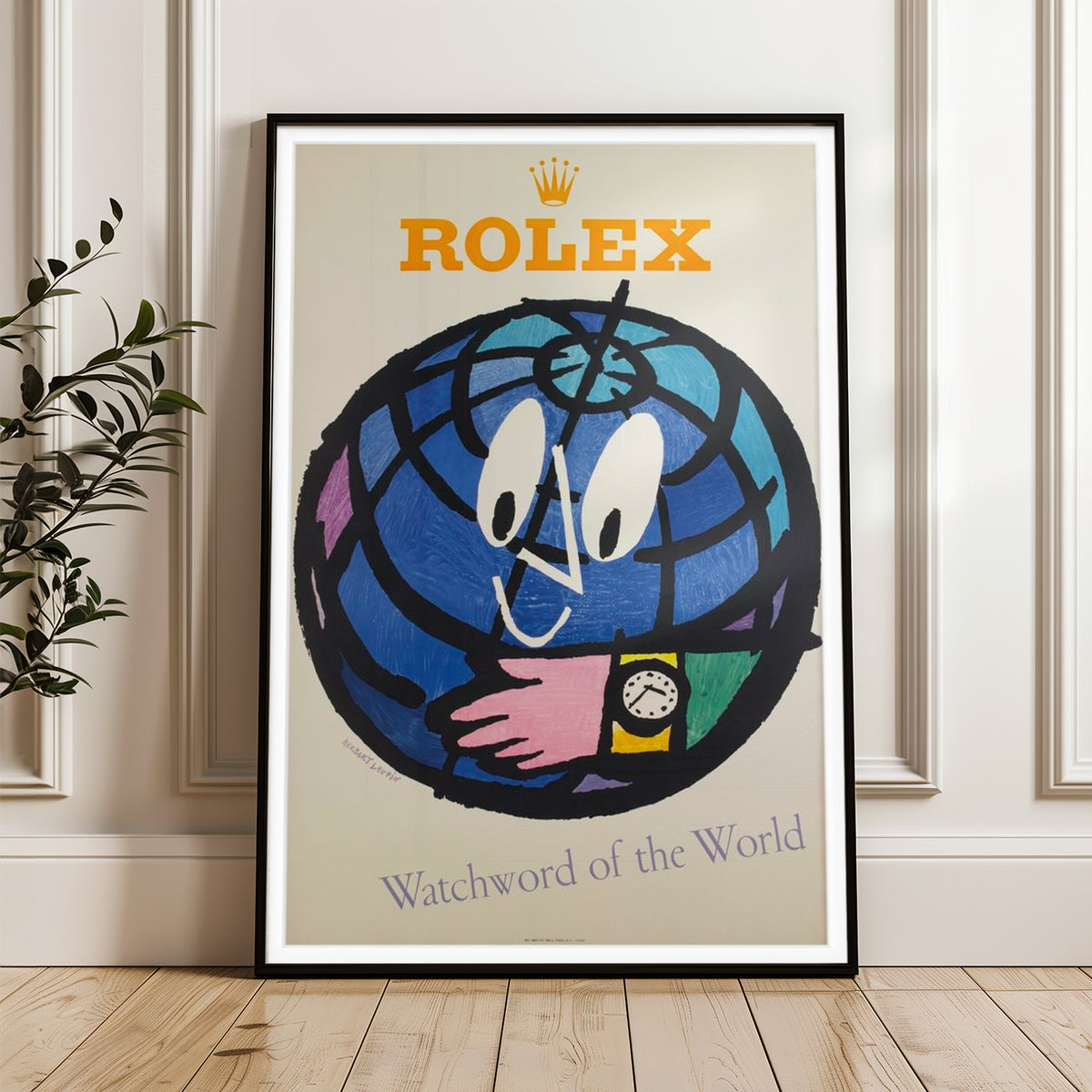 Herbert Leupin - Rolex Watchword of the World Vintage Print