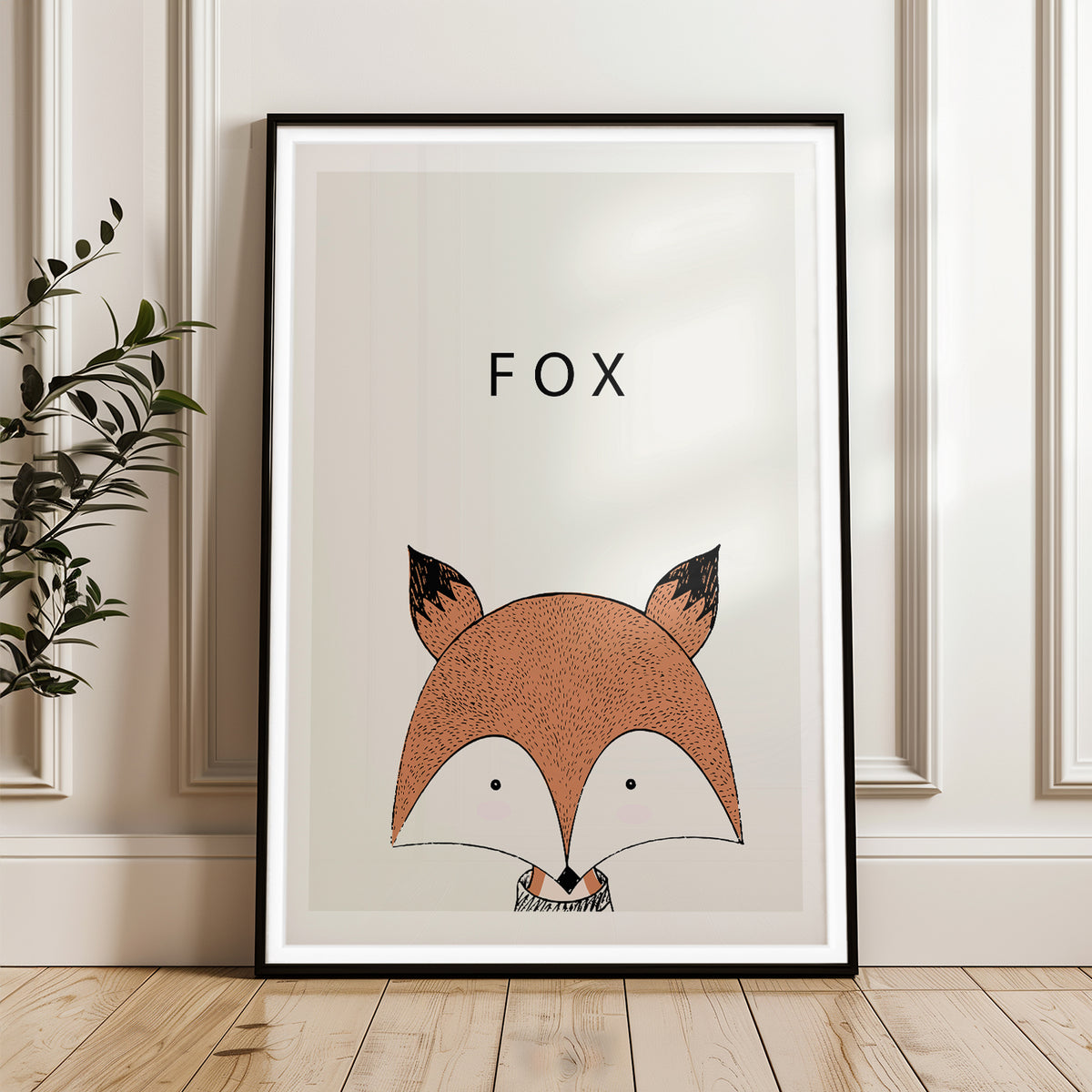 Whimsical Fox Illustration - Modern Minimalist Art Print