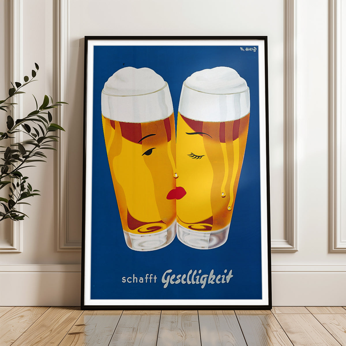 Schafft Geselligkeit Beer Poster - Classic Vintage Advertising Art Print