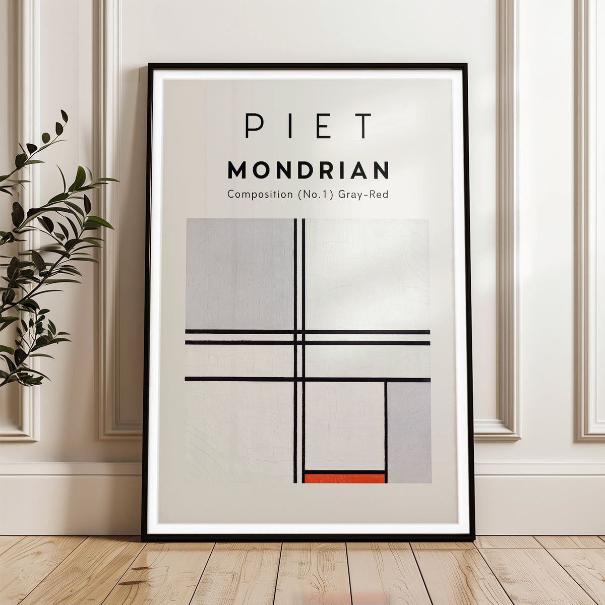 Piet Mondrian - Composition No. 1 Gray-Red Art Print