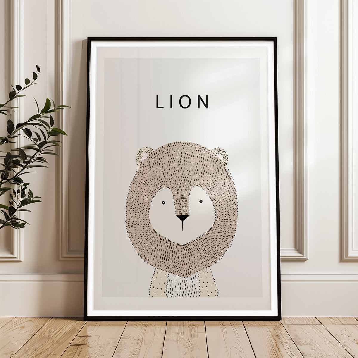 Minimalist Lion Kids Room Art Print