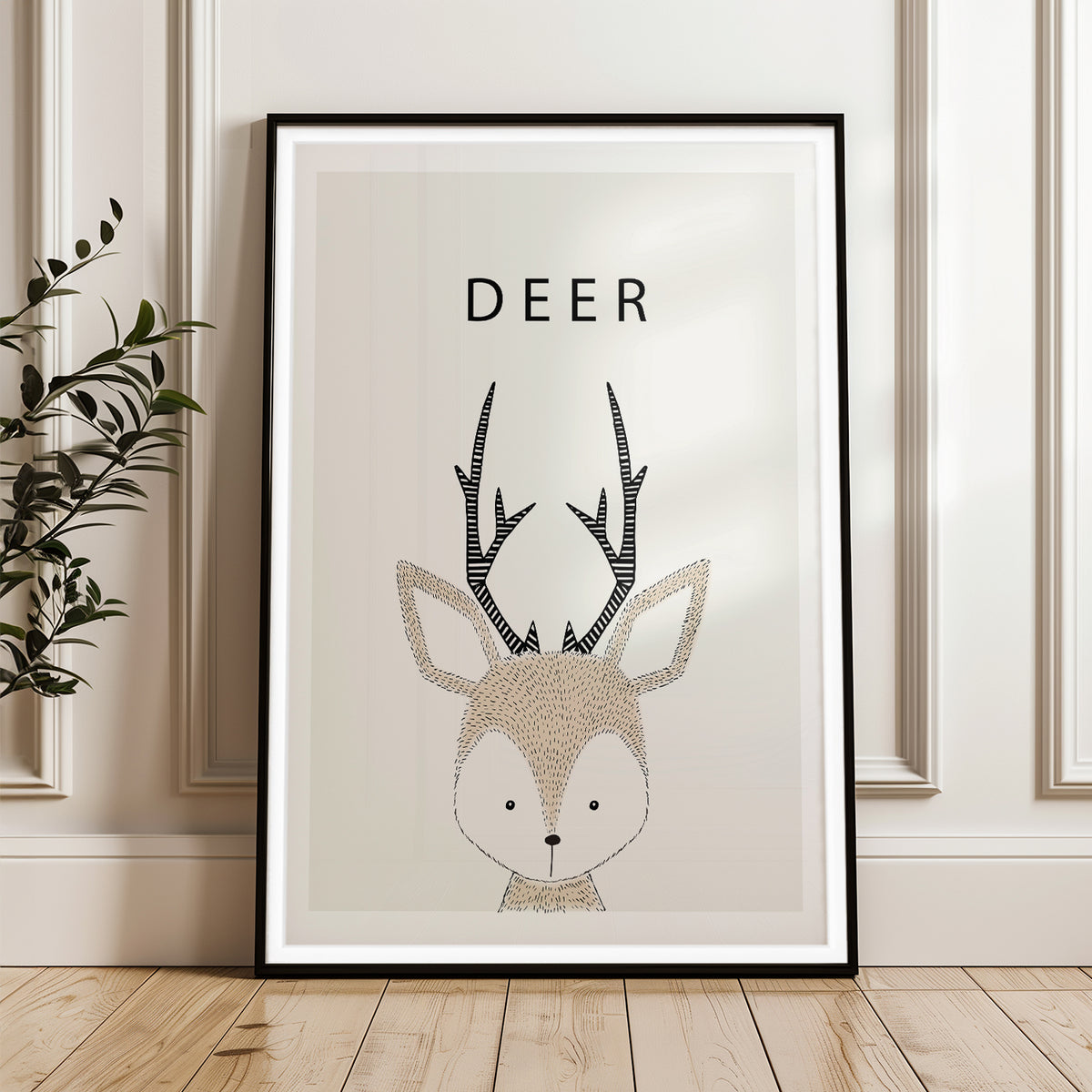 Charming Deer Illustration - Minimalist Animal Art Print