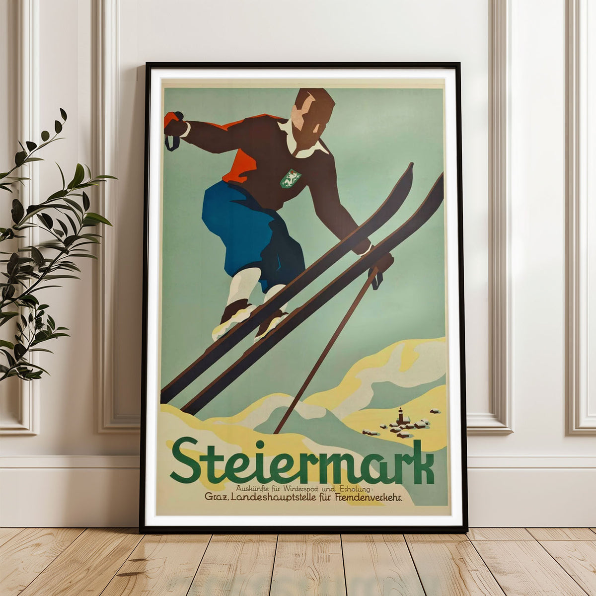 Steiermark Ski Vintage Poster - Classic Winter Sports Art Print