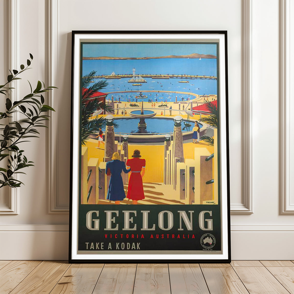 Geelong Victoria Australia Vintage Travel Poster by James Northfield