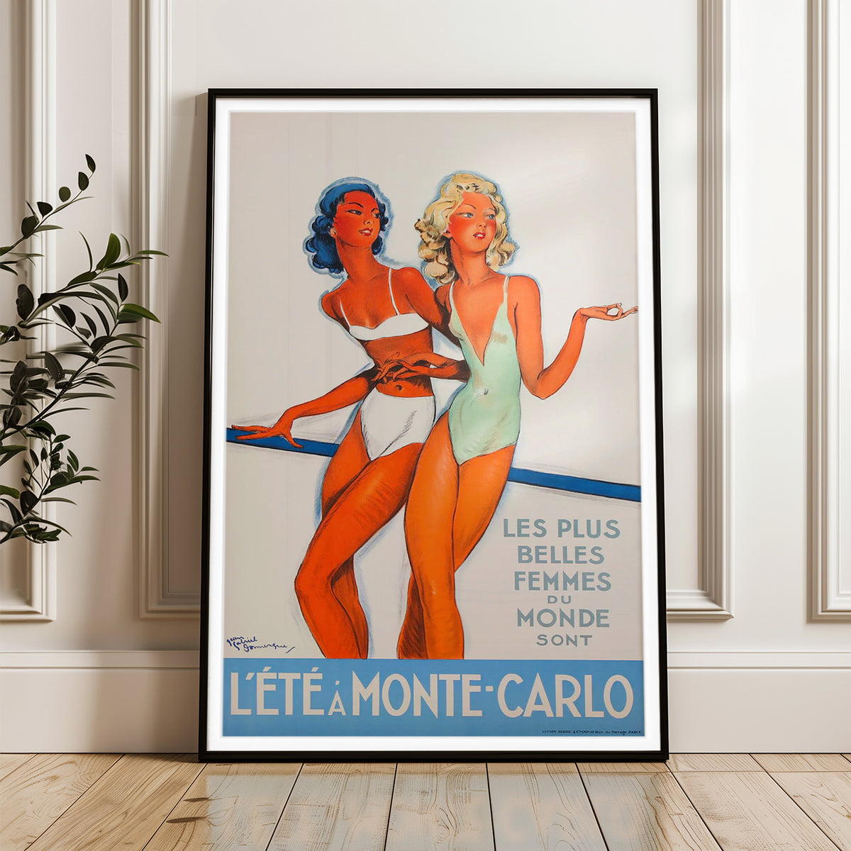 L'Été à Monte-Carlo - Vintage Poster Art Print by Jean Gabriel Domergue