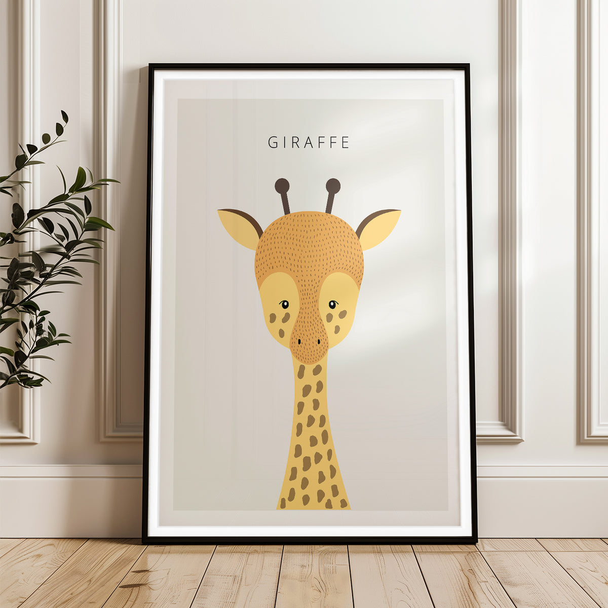 Minimalist Giraffe Illustration - Modern Animal Art Print