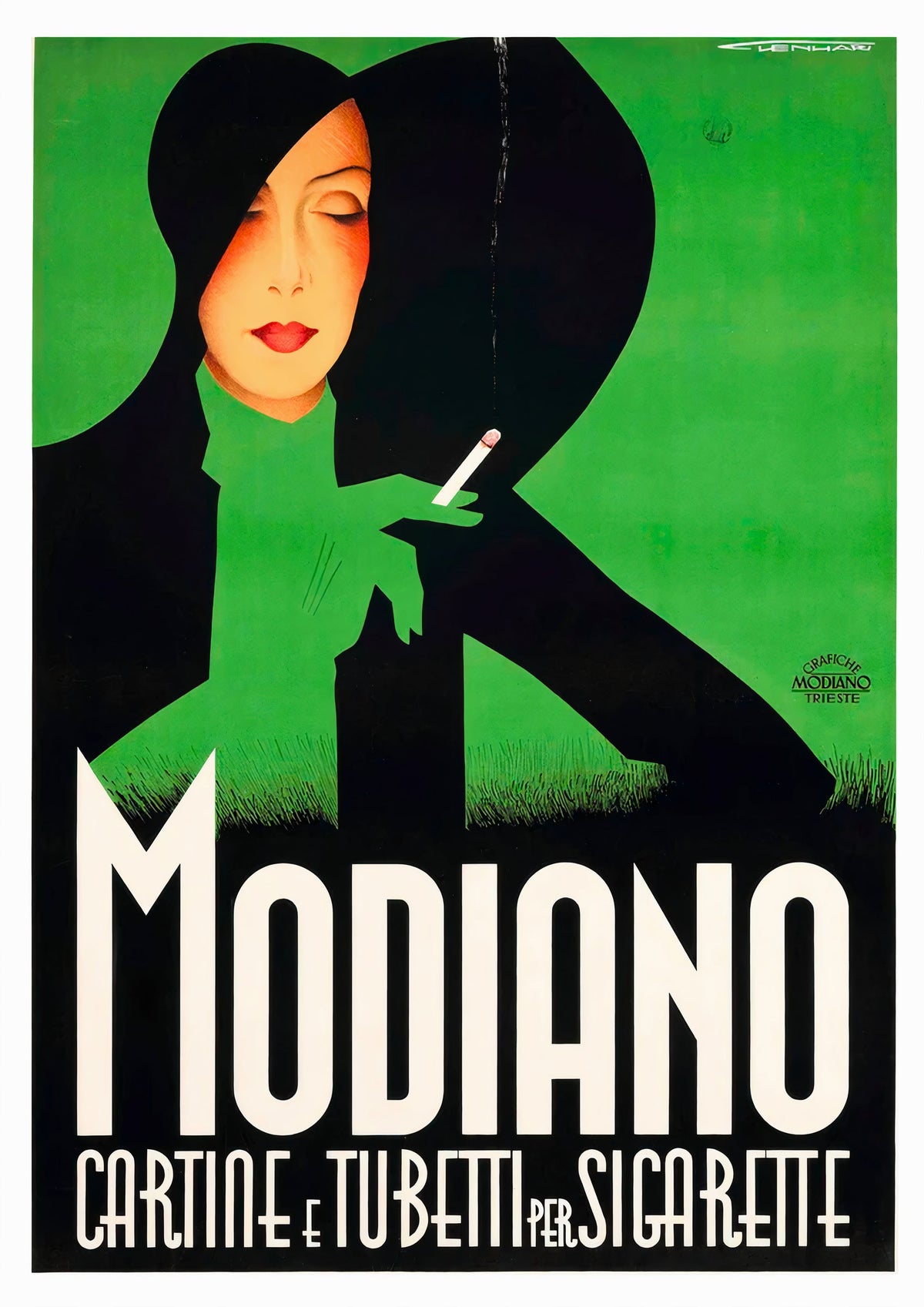 Modiano by Robert Bereny Vintage Art Deco Poster — poster only, complete unframed artwork